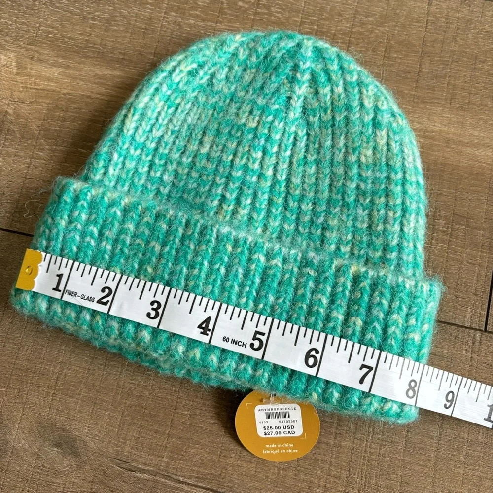 Anthropologie Youth Knit Hat with Faux Fur Pom Pom NEW